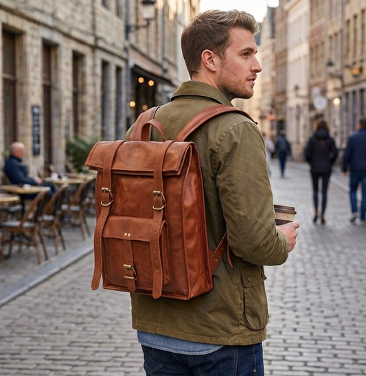 buy leather backpack online TL Bag Soft Light Taupe Discover the rugged charm of our vintage leather laptop backpack for men Buy genuine leather backpack online