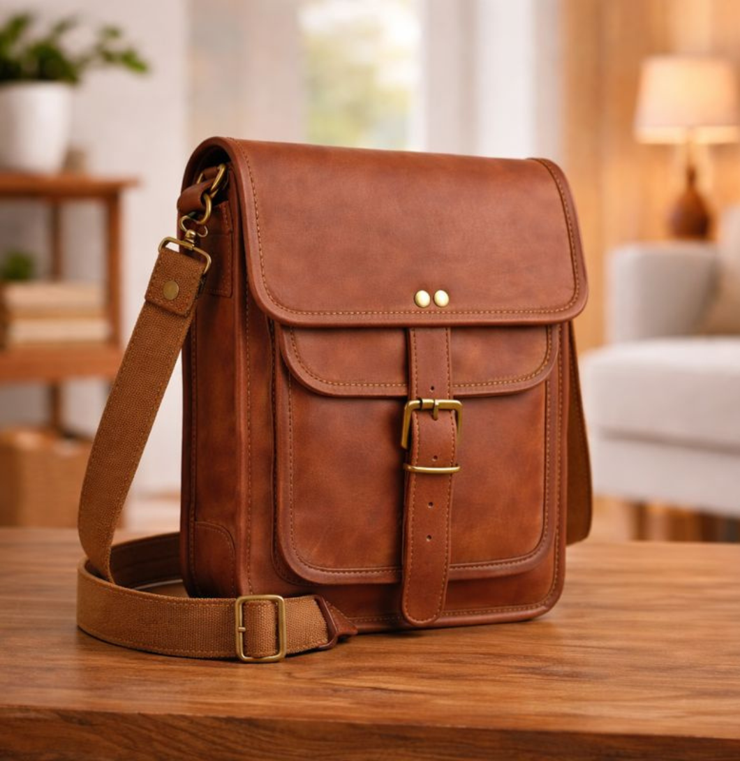 Buy Handmade Leather Crossbody Bag for Men & Women online 