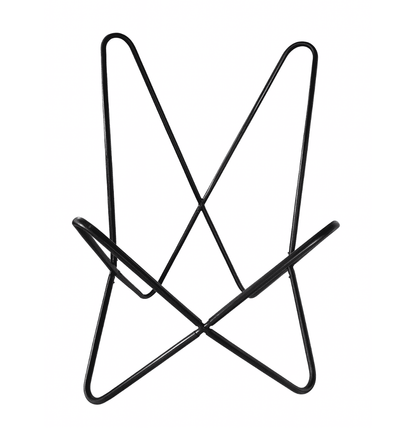 Black metal wire basket on a white background