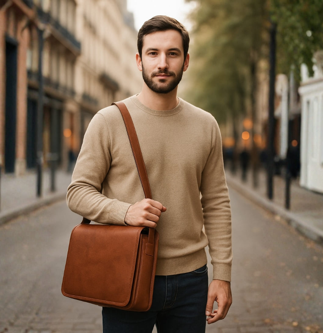 Buy Leather Office Messenger Bag for Laptop | Twara 