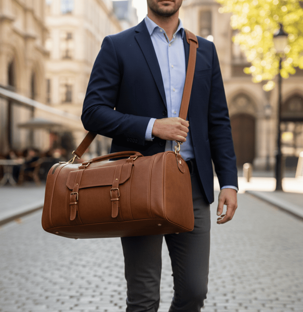 Buy Leather Travel & Shoe Duffle Bag in US India – Twara