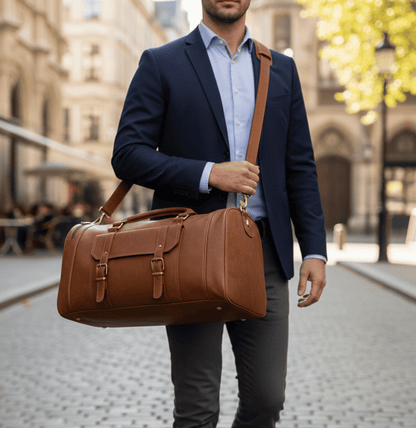 Buy Leather Travel & Shoe Duffle Bag in US India – Twara