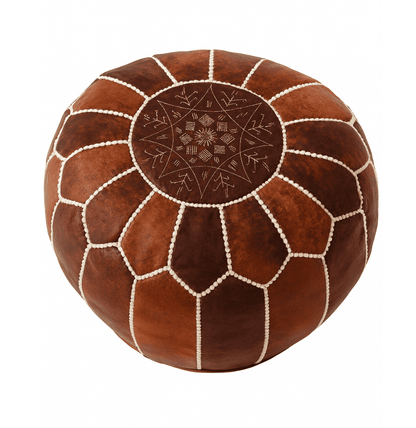 Buy Handcrafted Moroccan Leather Pouf in USA | India | Twara