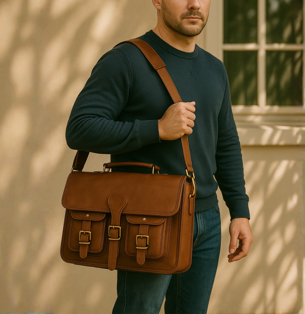 Buy Vintage Leather Laptop Bag Online in US | India | Twara
