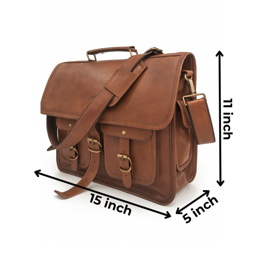 Buy Vintage Leather Laptop Bag Online in US | India | Twara