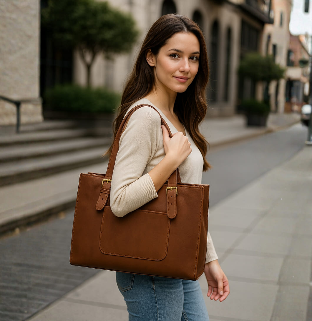 Buy Best Leather Tote Bag for Women Online | Twara