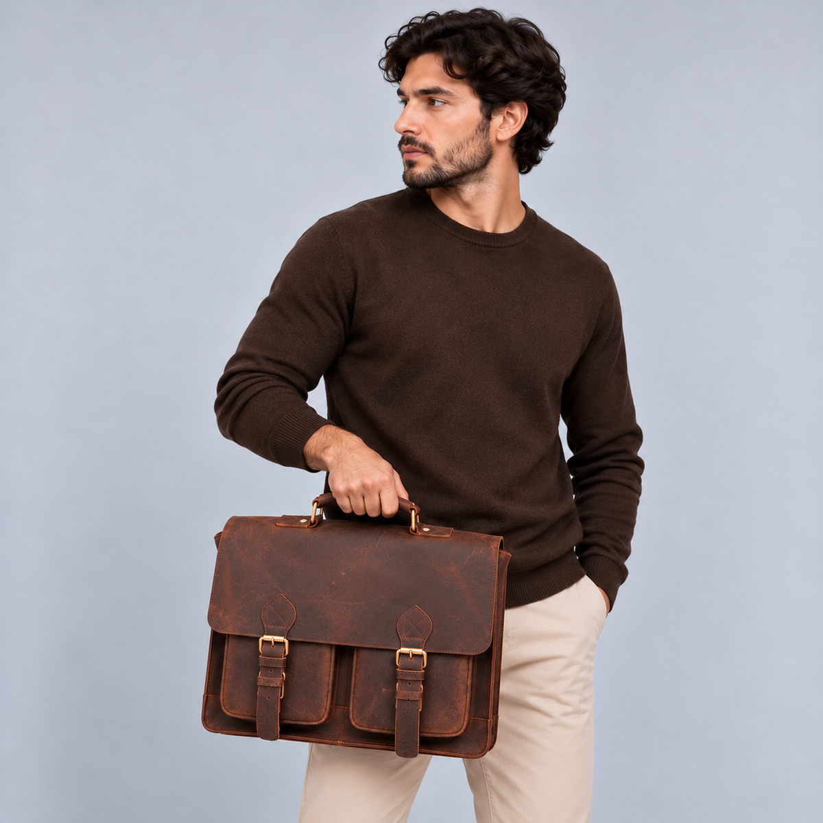 Buffalo Leather Satchel