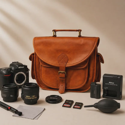 Leather camera Bag